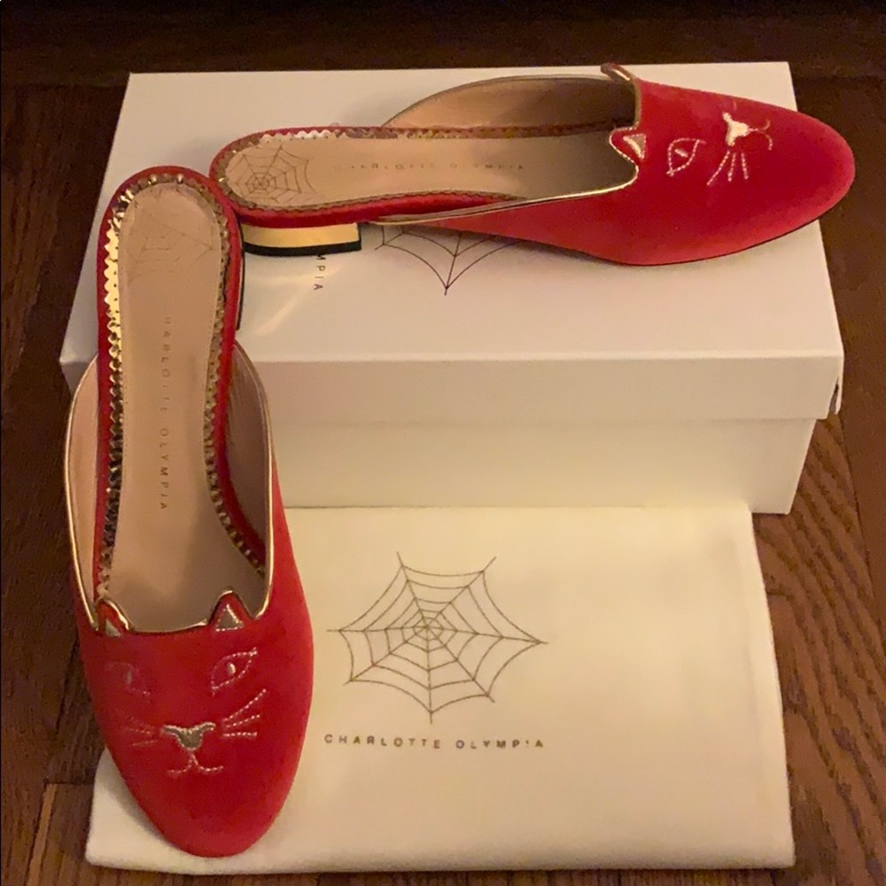 Red Charlotte Olympia Kitty Slipper